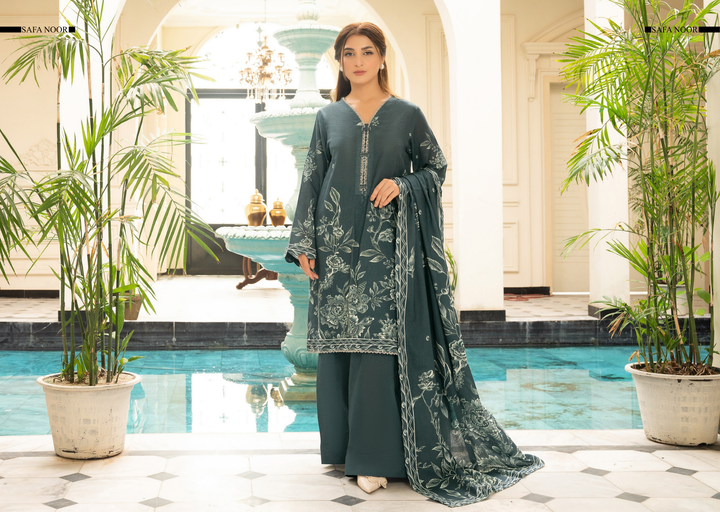 Safa Noor Unstitched Khaddar 3-Piece - SN004