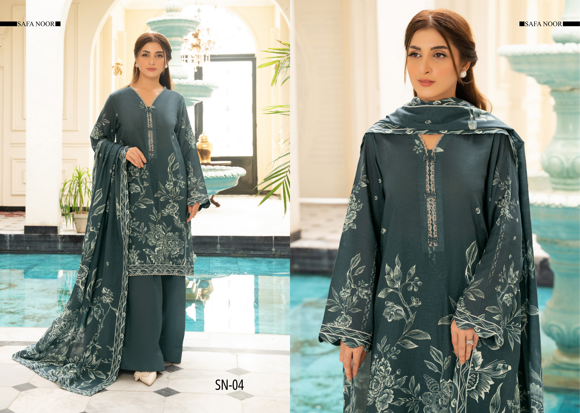 Safa Noor Unstitched Khaddar 3-Piece - SN004