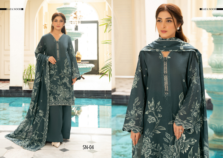 Safa Noor Unstitched Khaddar 3-Piece - SN004