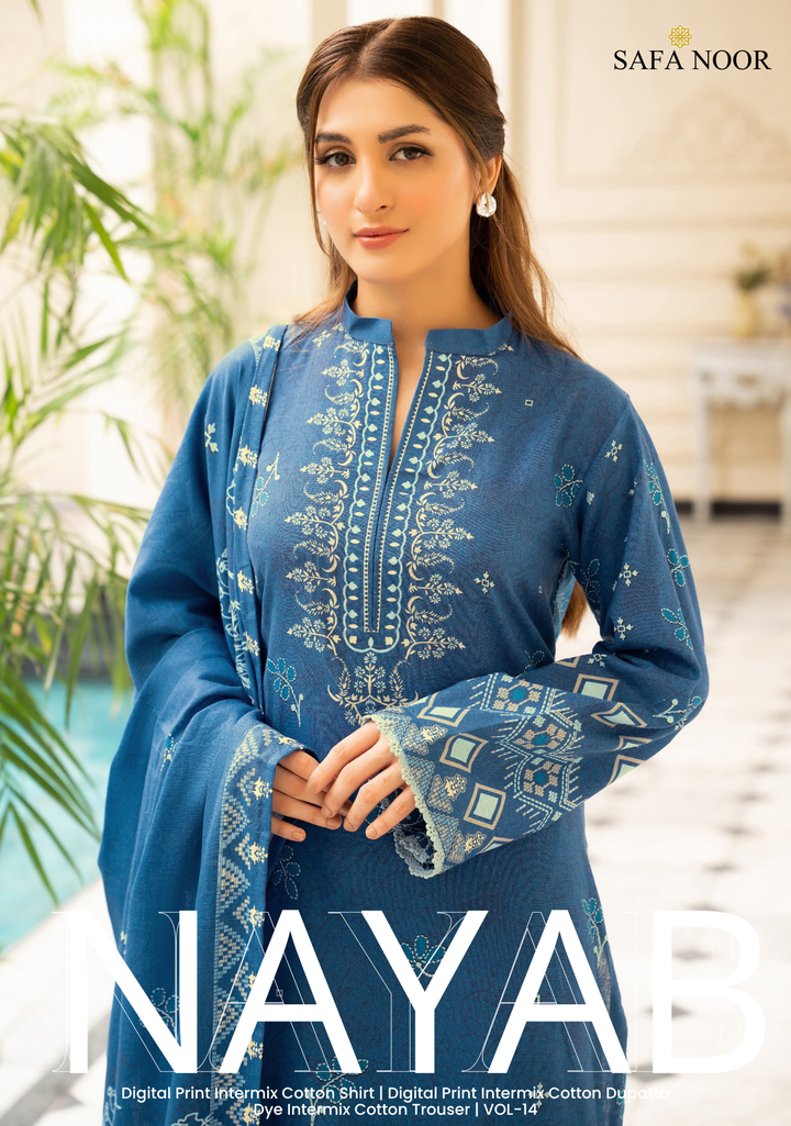 Safa Noor Unstitched Khaddar 3-Piece - SN001