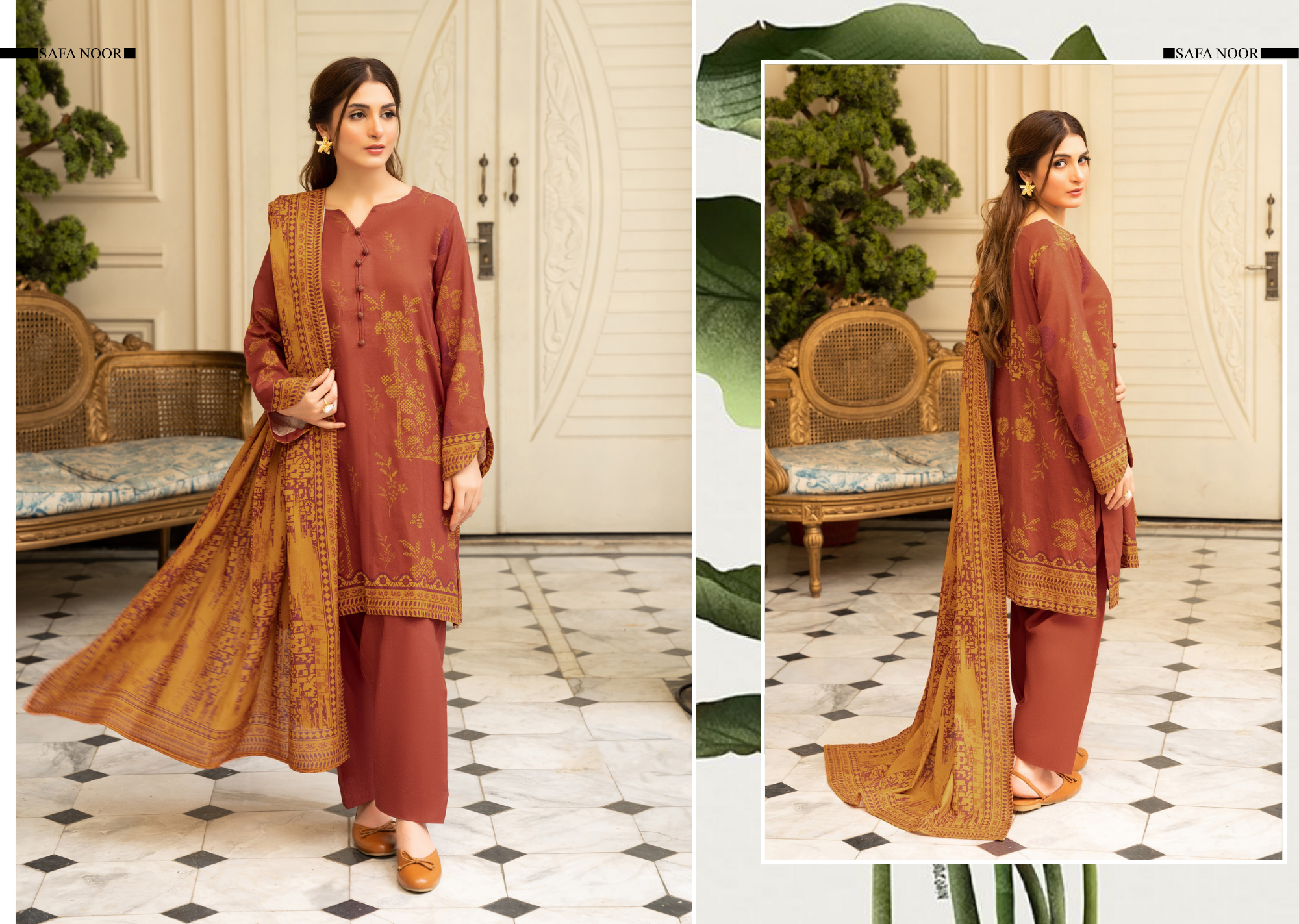 Safa Noor Unstitched Khaddar 3-Piece - SN005