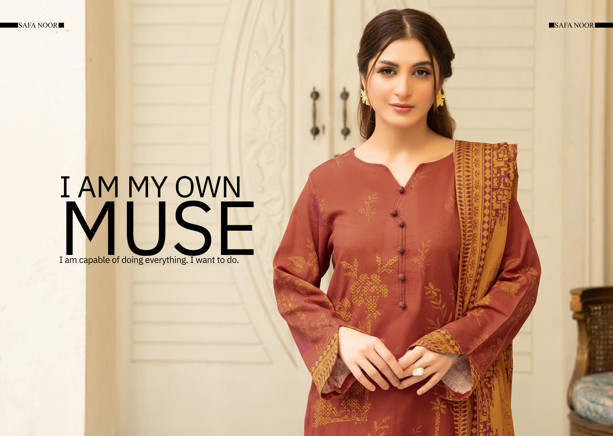 Safa Noor Unstitched Khaddar 3-Piece - SN005