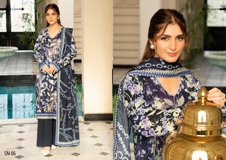 Safa Noor Unstitched Khaddar 3-Piece - SN006