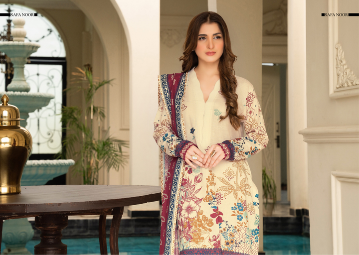 Safa Noor Unstitched Khaddar 3-Piece - SN007