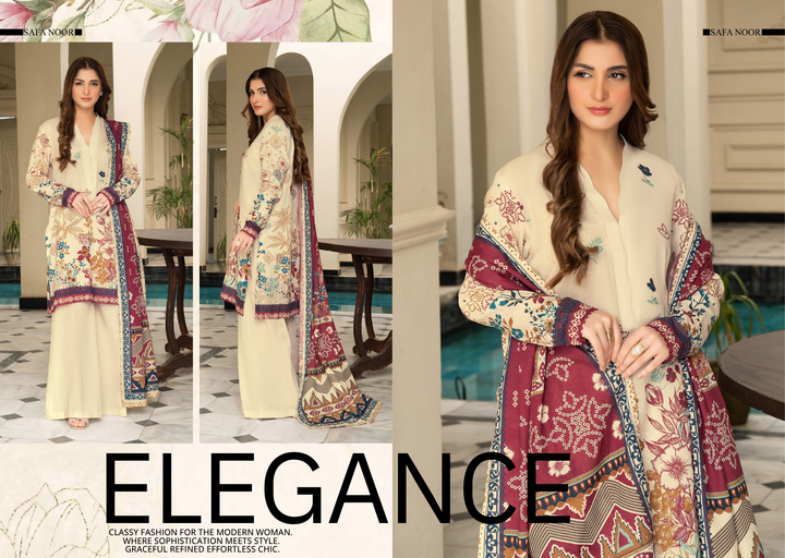 Safa Noor Unstitched Khaddar 3-Piece - SN007