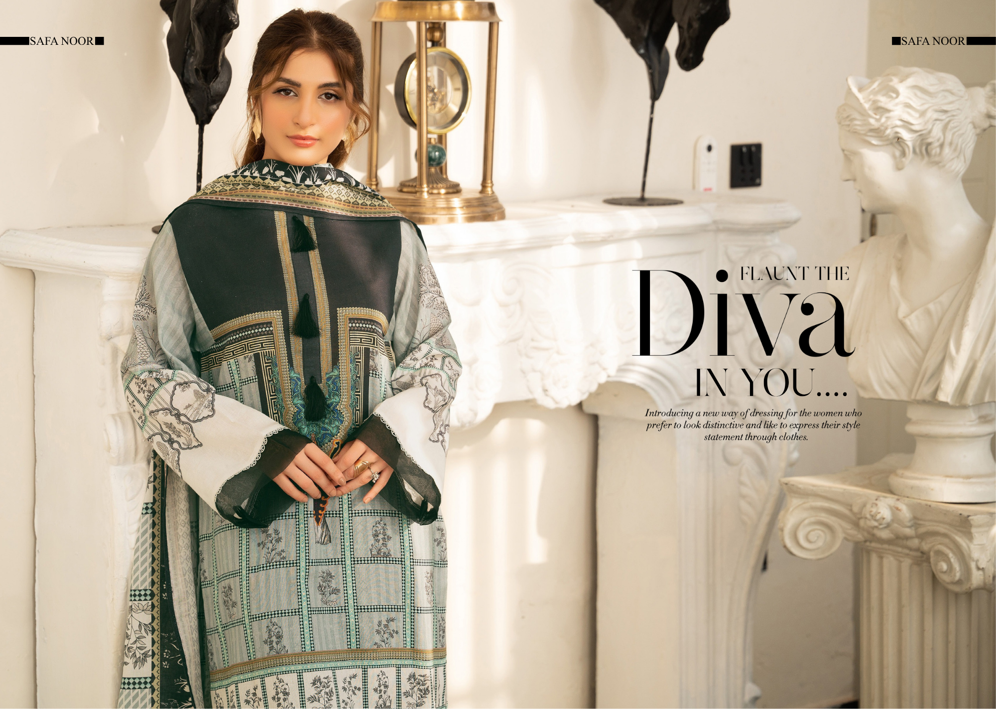 Safa Noor Unstitched Khaddar 3-Piece - SN008