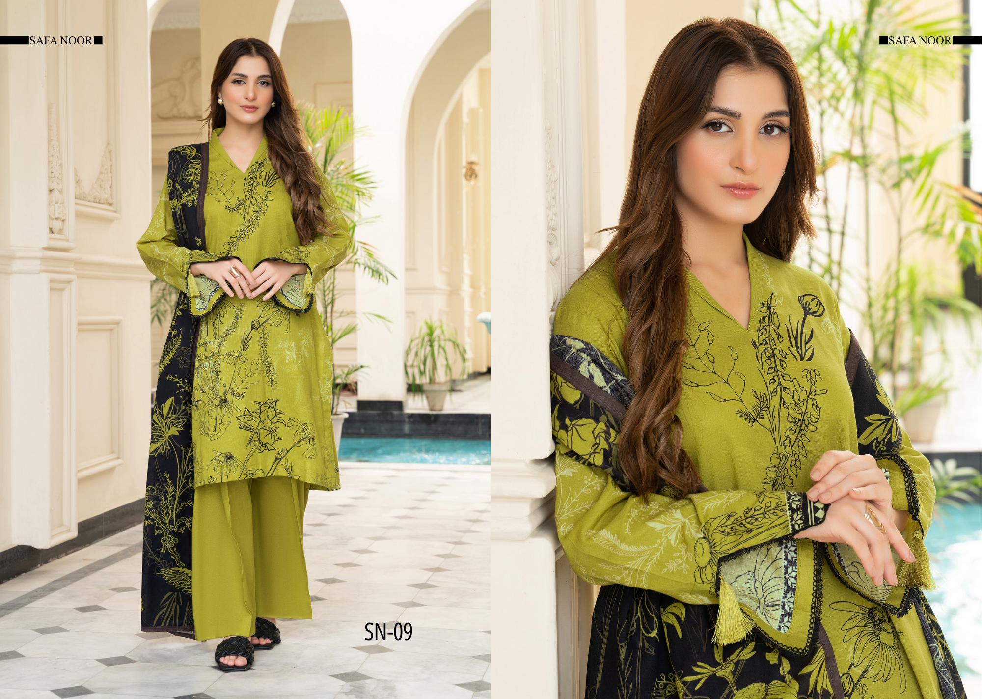 Safa Noor Unstitched Khaddar 3-Piece - SN009