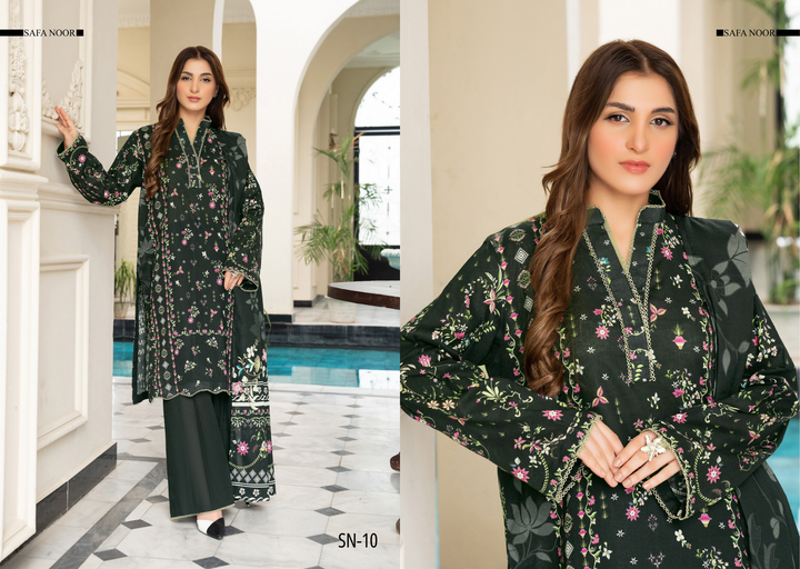 Safa Noor Unstitched Khaddar 3-Piece - SN010