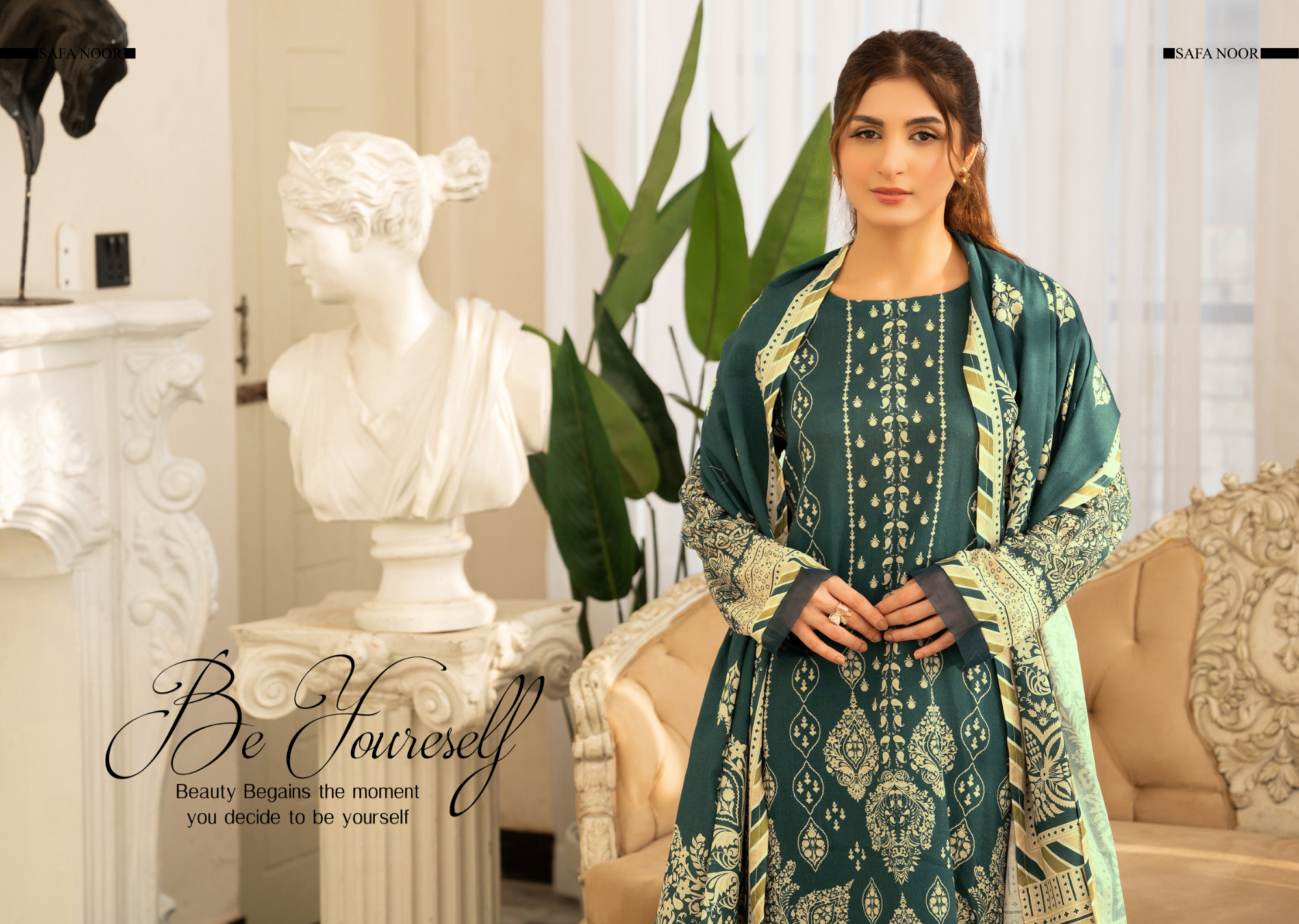 Safa Noor Unstitched Khaddar 3-Piece - SN011