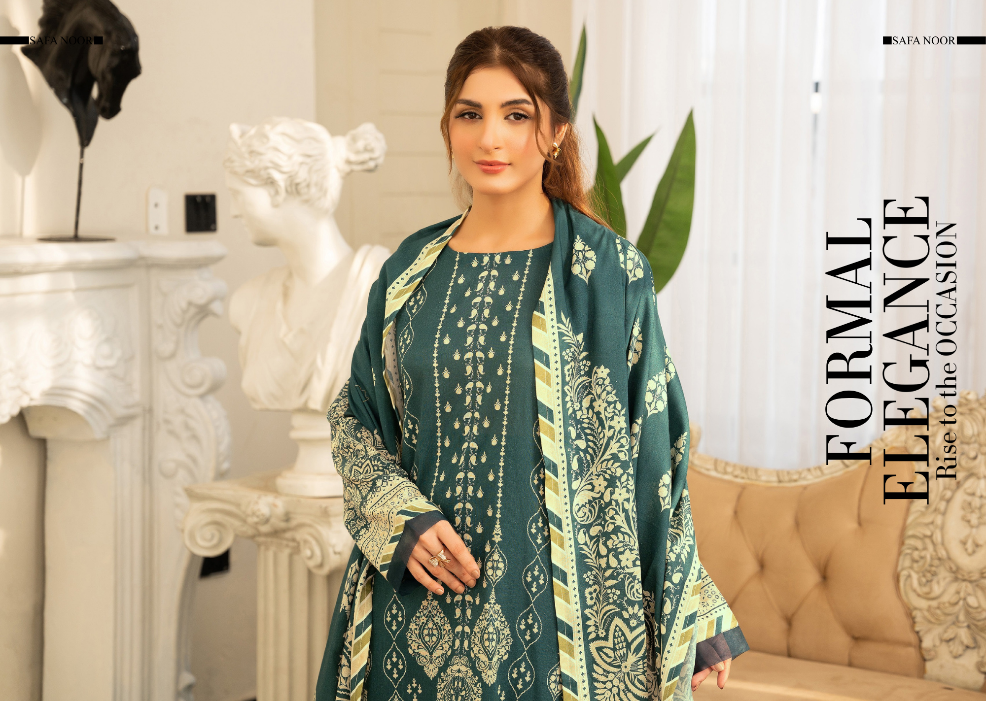 Safa Noor Unstitched Khaddar 3-Piece - SN011