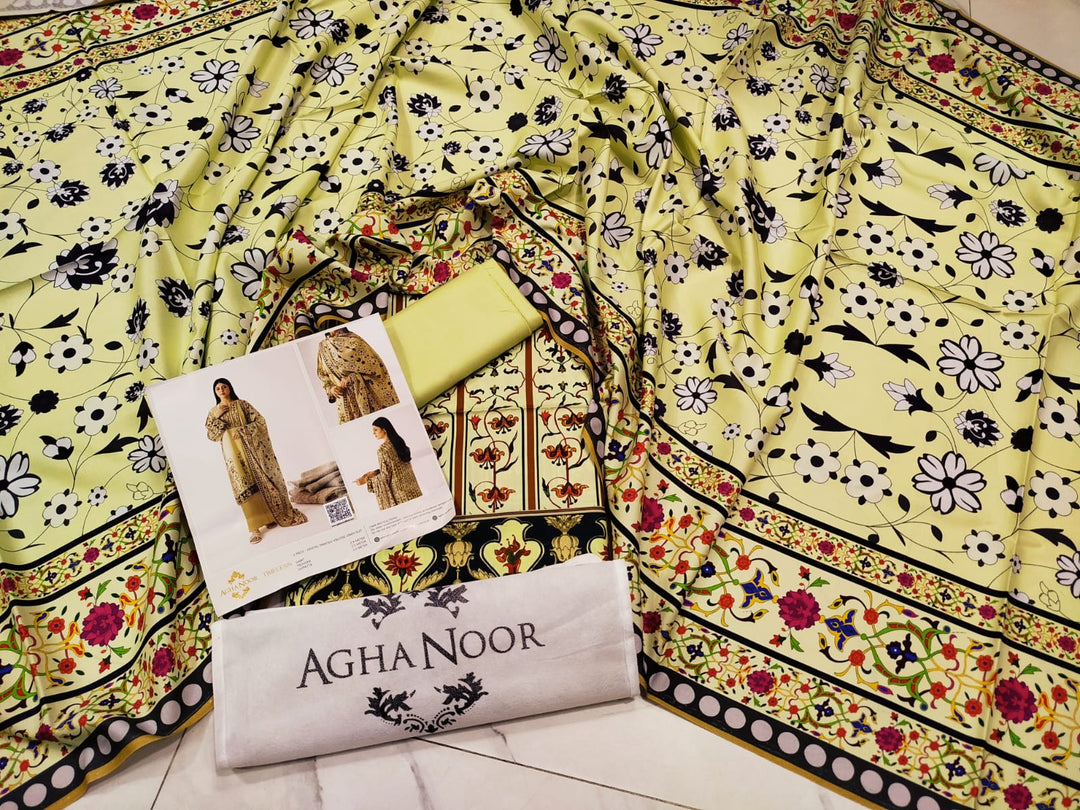 Agha Noor Brand Viscose Linen 3ps - S1