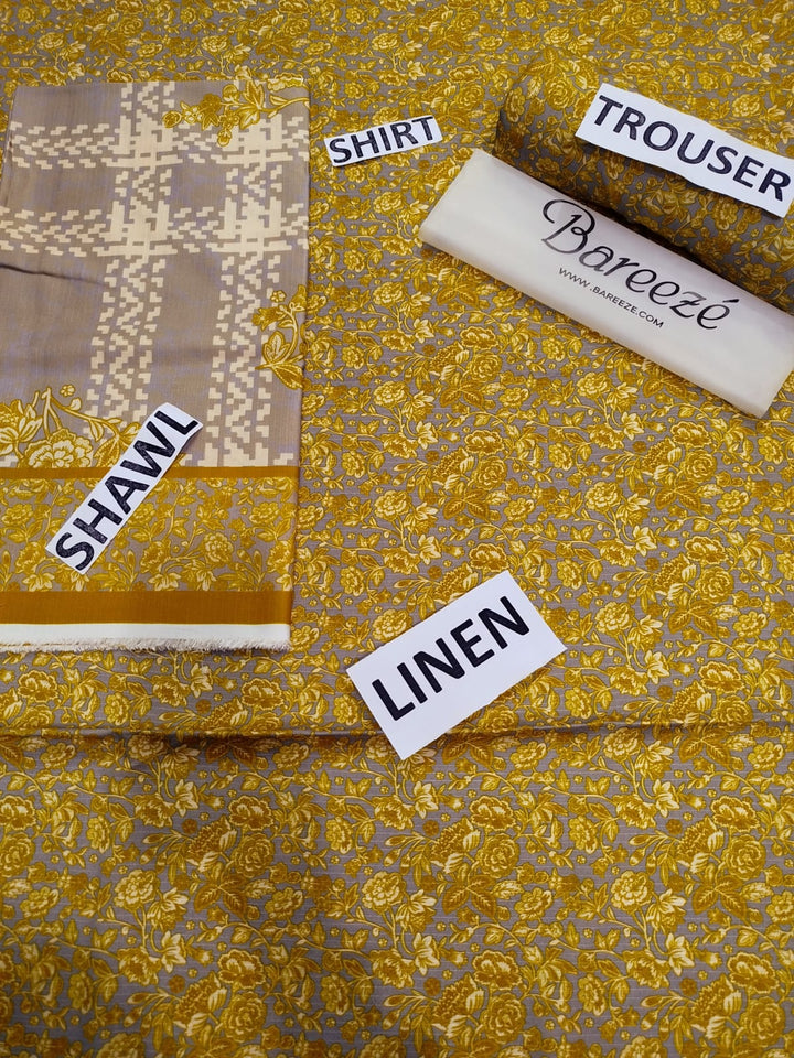 Bareeze Brand Printed Linen Doriya 3ps.. S10