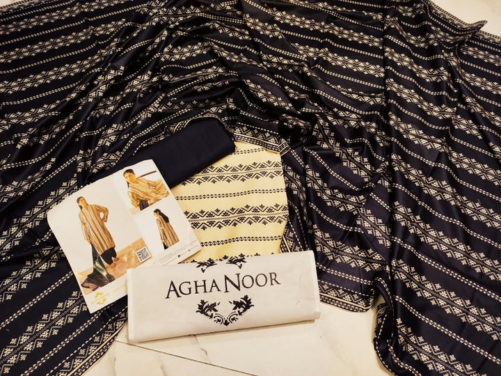 Agha Noor Brand Viscose Linen 3ps - S2