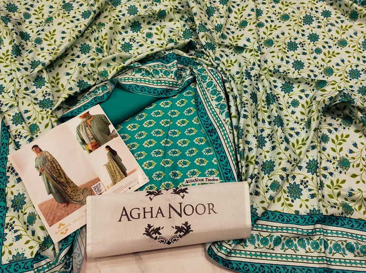 Agha Noor Brand Viscose Linen 3ps _S4