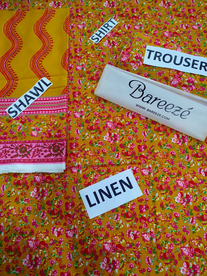 Bareeze Brand Printed Linen Doriya 3ps.. S5