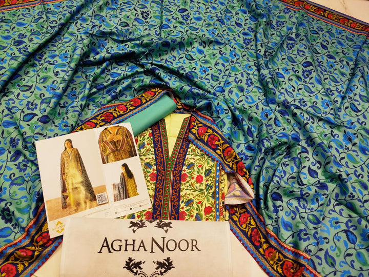 Agha Noor Brand Viscose Linen 3ps - S9