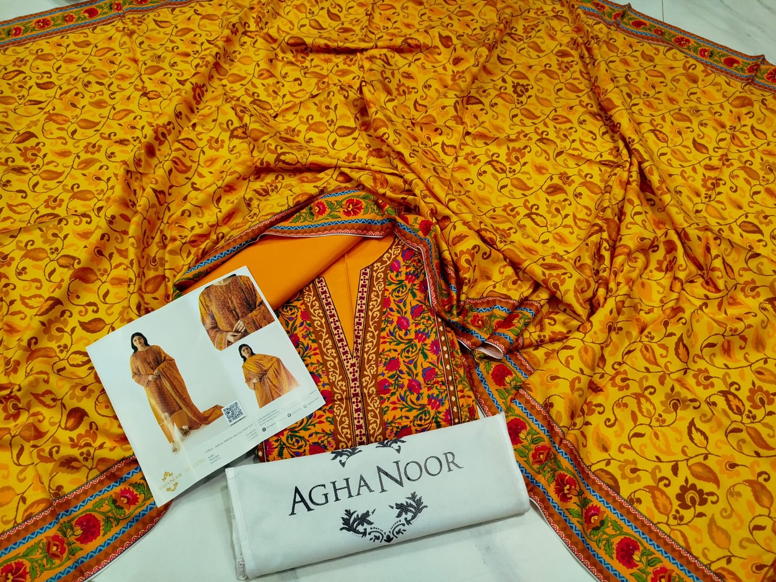 Agha Noor Brand Viscose Linen 3ps - S6