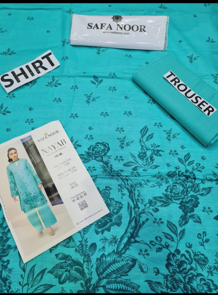Safa Noor Brand printed Khaddar 2ps.. S9