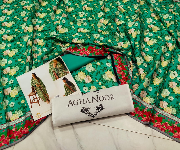 Agha Noor Brand Viscose Linen 3ps - S5