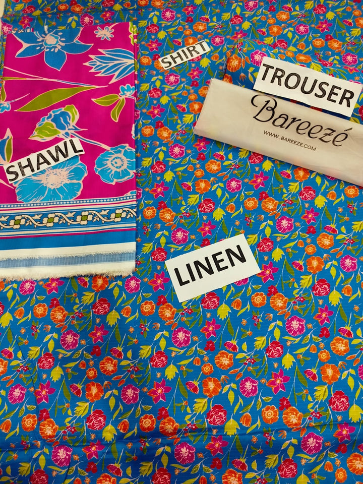 Bareeze Brand Printed Linen Doriya 3ps.. S9