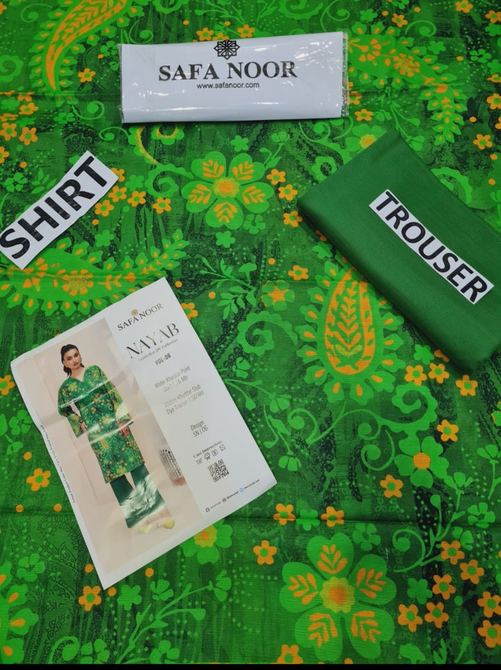 Safa Noor Brand printed Khaddar 2ps.. S6