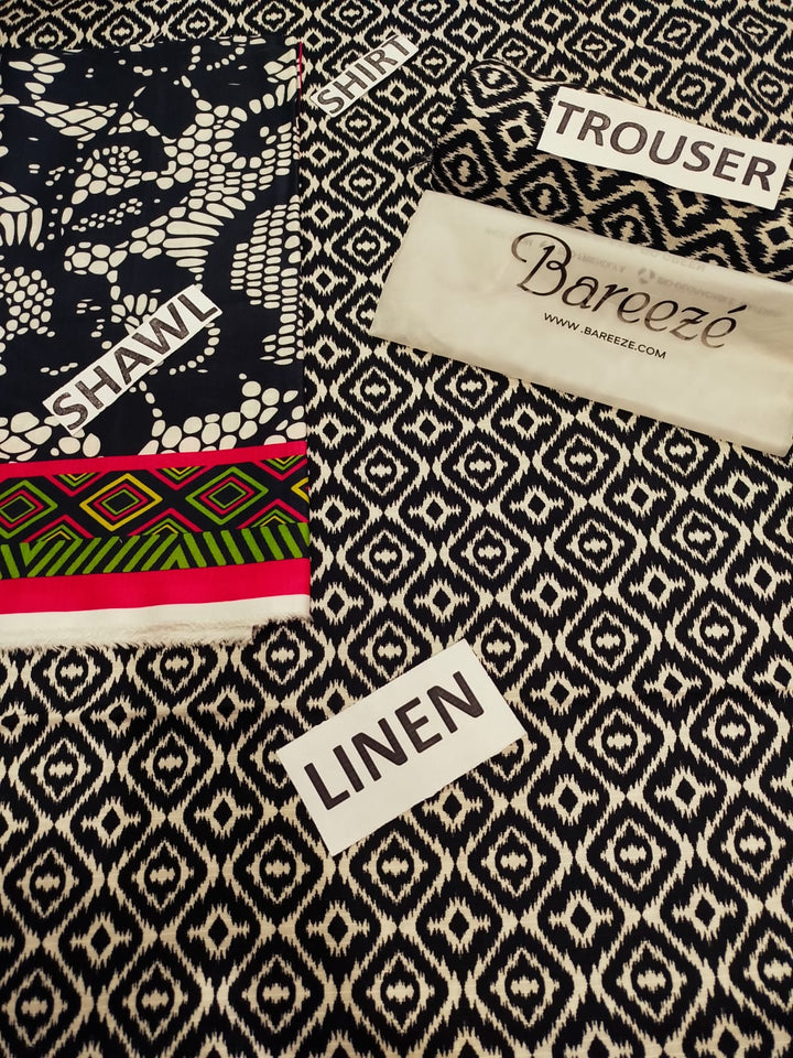 Bareeze Brand Printed Linen Doriya 3ps..S11